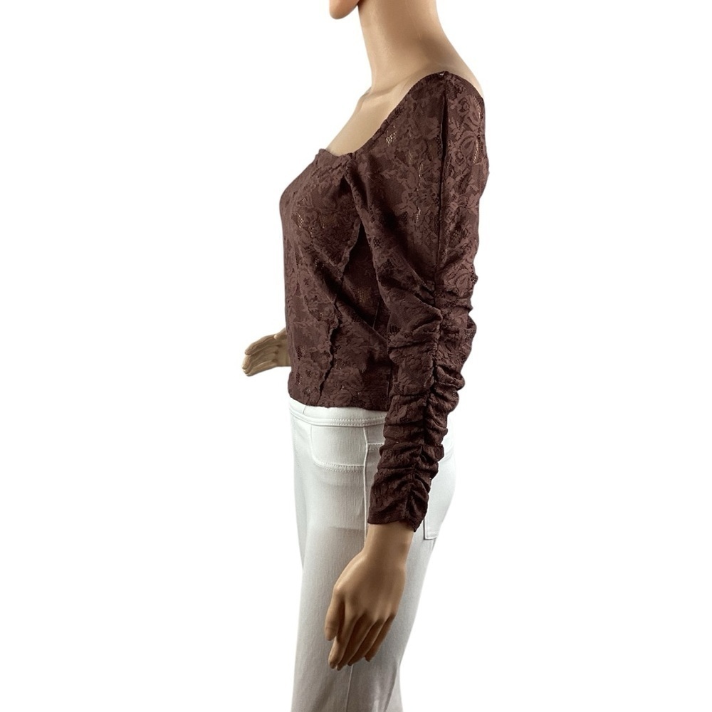 Intimately Free People In Rotation Lace Layering Top Size S Brown - Picture 4 of 7